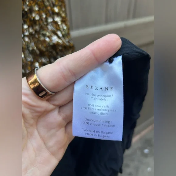 Sezane Metallic Gold and Black Maxi Dress - Picture 6 of 10